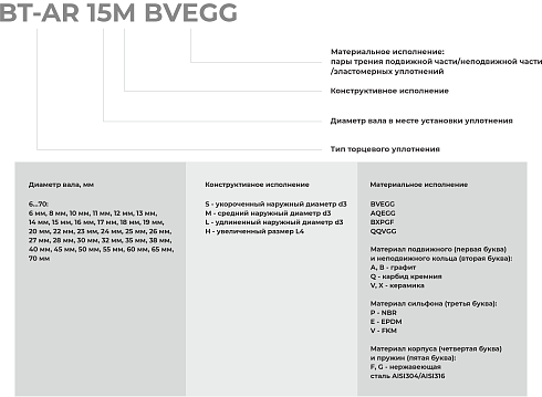 Торцевое уплотнение BT-AR 35 BVEGG в Перми фото