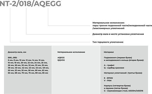 Торцевое уплотнение NT-2/080/QQVGG в Перми фото